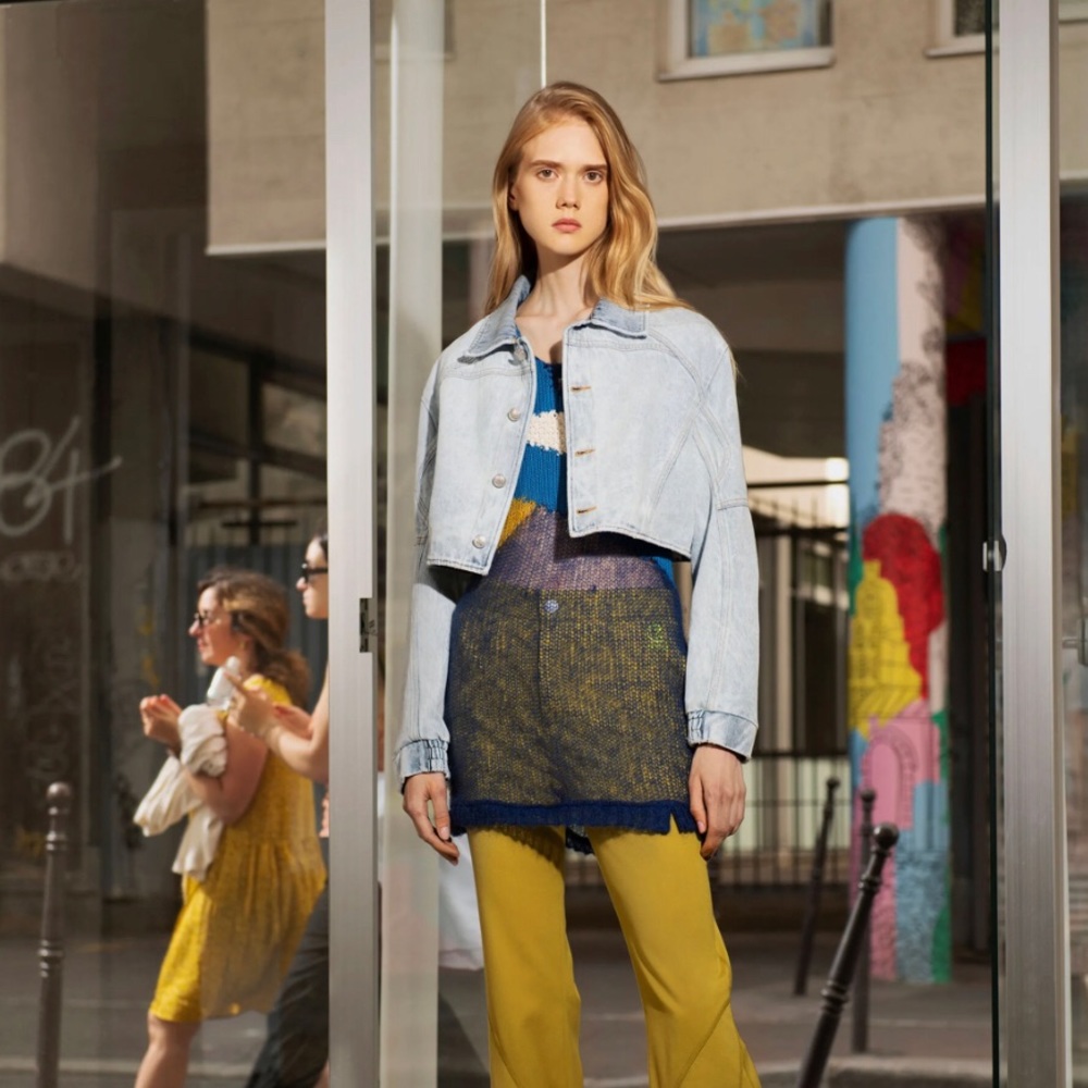 Maniere De Voir Jackets & Coats Mainiere De Voir Cropped Denim Jean Jacket